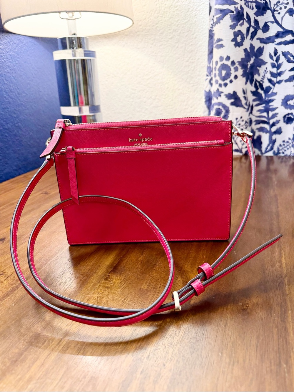 kate spade Hot Pink Leather Slim Crossbody Bag